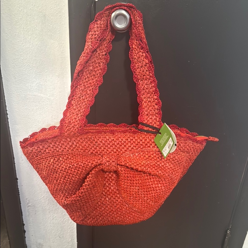 Kate Spade Vibrant Red Woven Tote